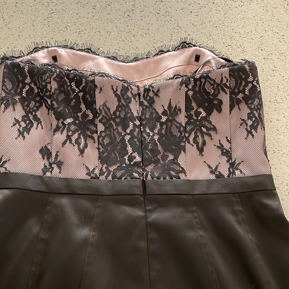 White House Black Market formal strapless dress. Size 10. Black and pink. - Picture 6 of 7